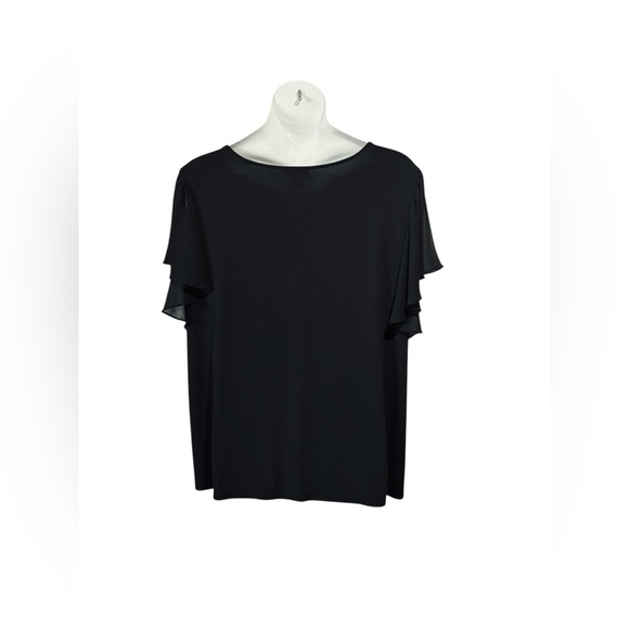 Calvin Klein, Elegant Black Flutter-Sleeve Blouse, Plus Size 3X - Picture 6 of 8